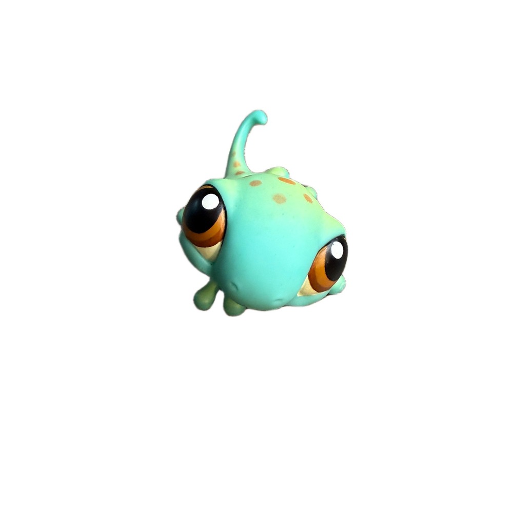 Littlest Pet Shop #111 Teal Gecko Lizard Orange Spots Brown Eyes LPS 2005 Toy
